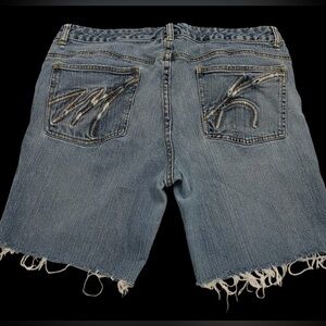 Michael Kors Distressed Denim Shorts with Frayed Hem 12 EUC